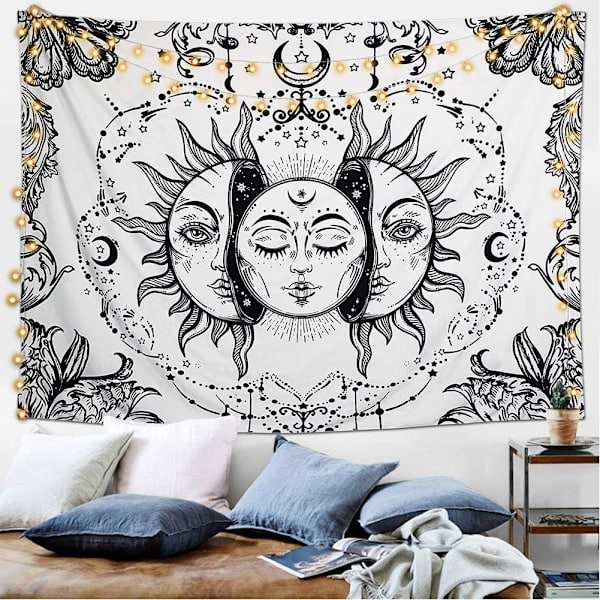 Tarot-gobeläng Mandala indisk bohemisk psykedelisk gobeläng N