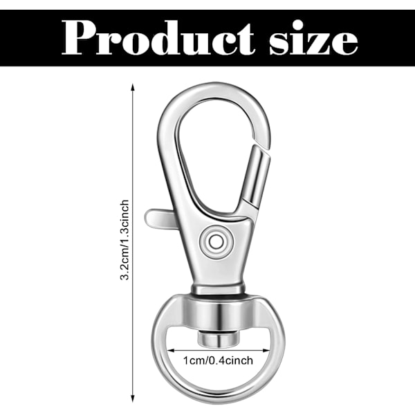 35 kpl Kääntyvä Solki Lanyard Snap Hook Metal Kääntyvä Karab