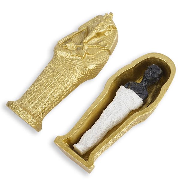 Guld Akvarium Mumie Guld Kista Dekorationer Egypten Fisk Reptil Sköldpadda Tank Dekor Prydnad Husdjur