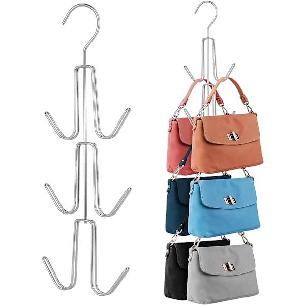 2-pack handväskhängare, handväskhållare (silver, inga väskor)