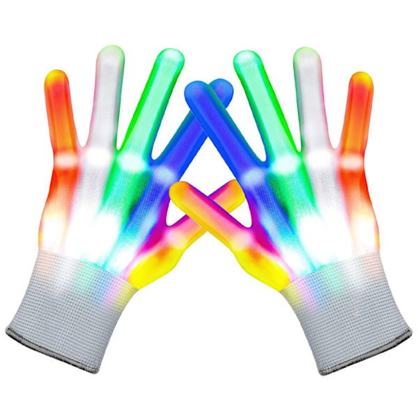 23x8cm, LED farverige blinkende rave-handsker, blinkende fingerlysende handsker, LED-handsker, LED-handsker til