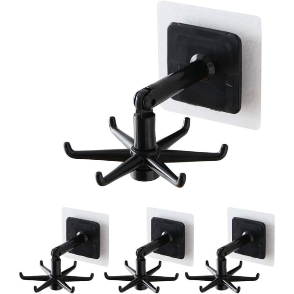 Set of 4 360° Rotating Hooks, Nail-Free Rotating Rack, Stabilizer