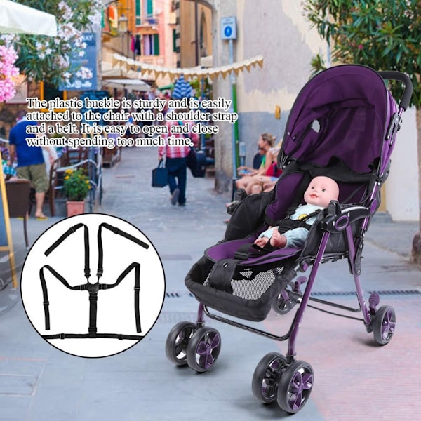 Baby Stroller 5-punkts Sikkerhedssele, Krog og Spænde Sikkerhedssele, B