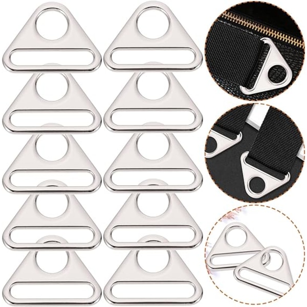 10 kappaletta Triangle Vêtements Boucles Pivotant Clip D Anneau Boucles Bandage Connecteur Chaîne Clip R