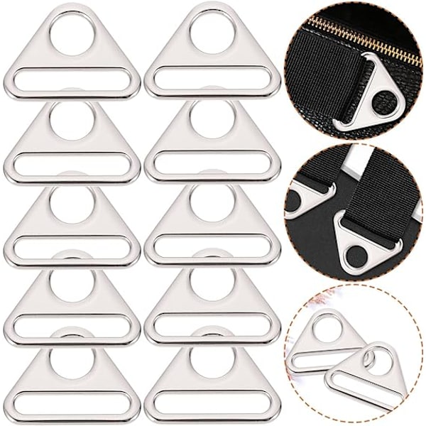 10 st Triangle Kläder Spännen Svängbar Klämma D-ring Spännen Bandage Anslutning Kedja Klämma R