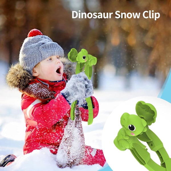 Vinter Sneboldsmagere, Sneboldsklemmer Sneforme Tegneserie Dinosaur Snebold Sneboldkampe Sjov Børn Voksne Vinter Udendørs