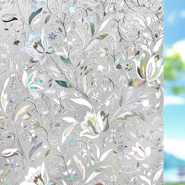 Window Privacy Film, Decorative Stained Glass Window Film, Sun Blocking Window Clings, Renter-Friendly Static Cling Fros