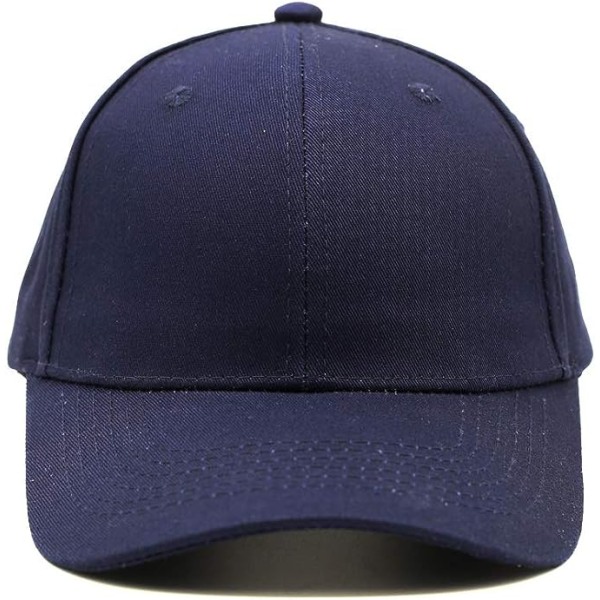 Mænd Kvinder Baseball Cap Navy Bomuld Justerbar Ensfarvet Un