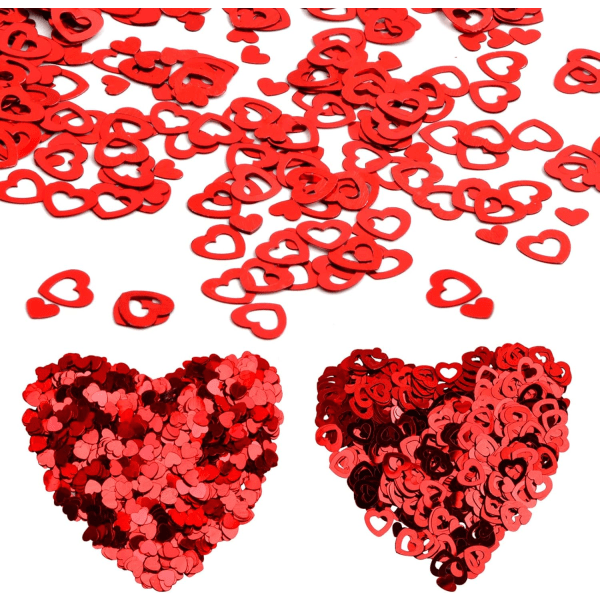 30g Red Heart Confetti Paper, Metallic Glitter Table Confetti, Red Romantic Confetti Decoration, varten