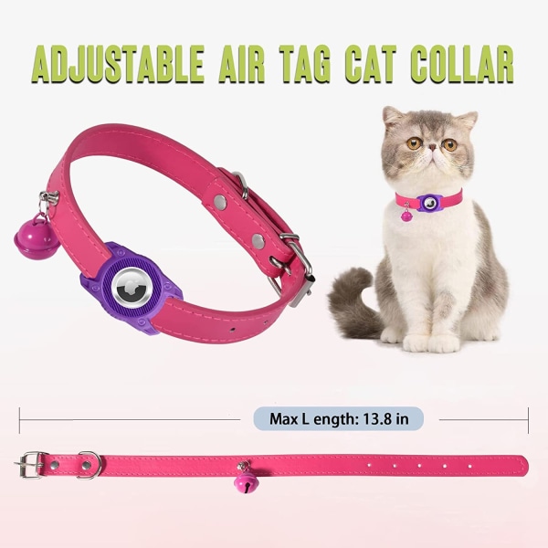 Collier Chat-Violet Collier pour Chat airtag Support Airtag Bou
