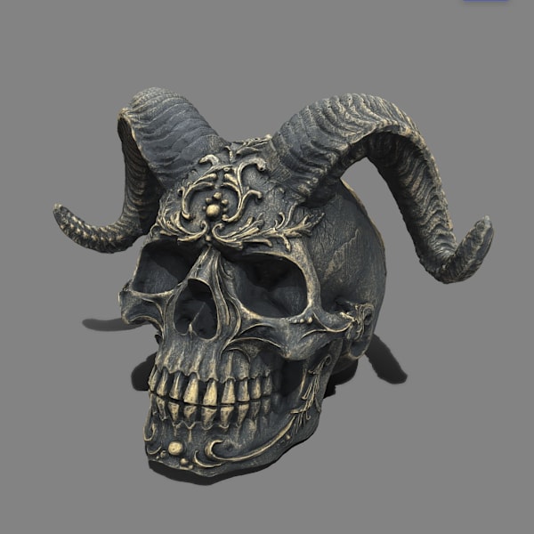 Djævelens Hoved Skull med Horn Djævel Figur