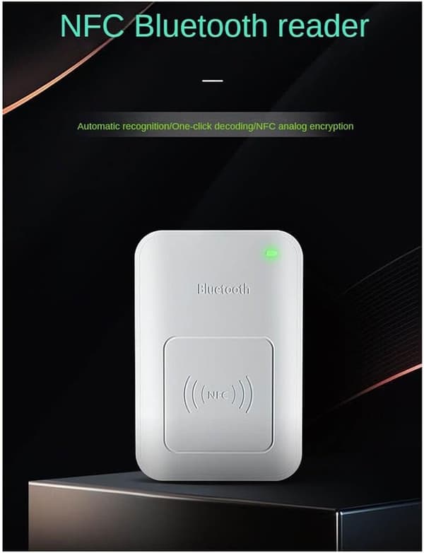 NFC-läsare/skrivare, kortläsare, krypterad åtkomstkontrolldekoder, kompatibel med Bluetooth ICID-telefon