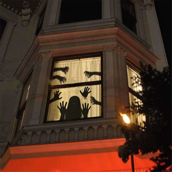 Halloween-seinätarra Kauhea Halloween Naishaamu Käsi Seinätarra Irrotettava Varjohahmo Lasin Ikkuna Seinätarra
