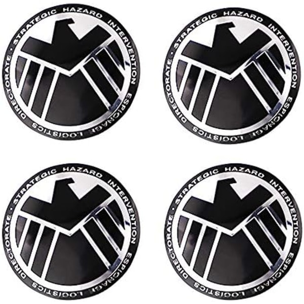 4 st Hjulnavkapslar Mittlock 56mm (2,2 tum) Emblem Badge Dekaler Cirkelbåge Form 3D Stereo Rostfri Dammtät