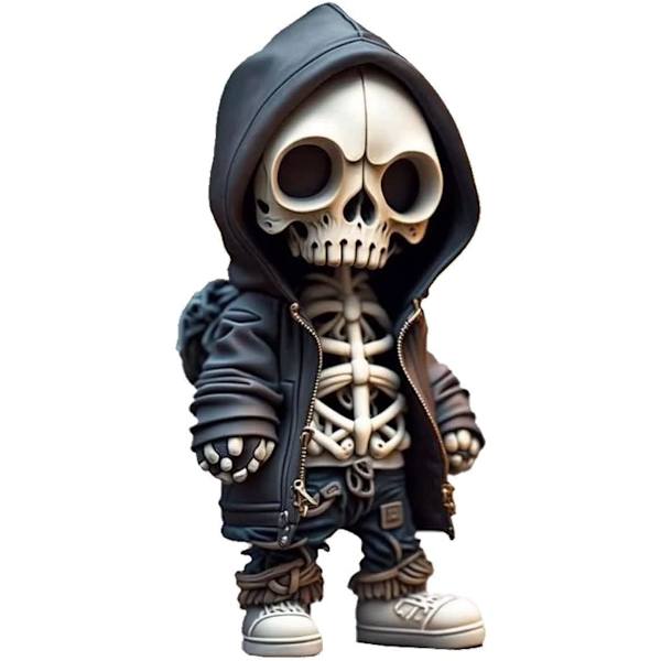 Seje skeletfigurer, nye harpikshåndværk søde statue skelet mindesmærke, samleobjekt skull doll A