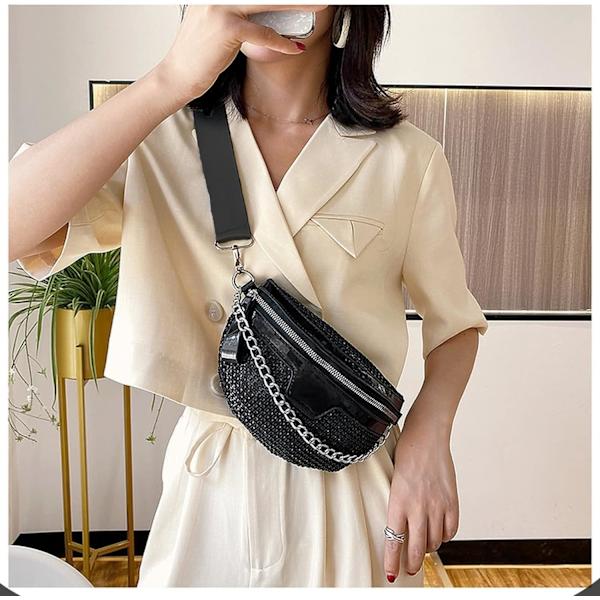 Rhinestone-rintakassi naisille, vyölaukut, crossbody-laukut