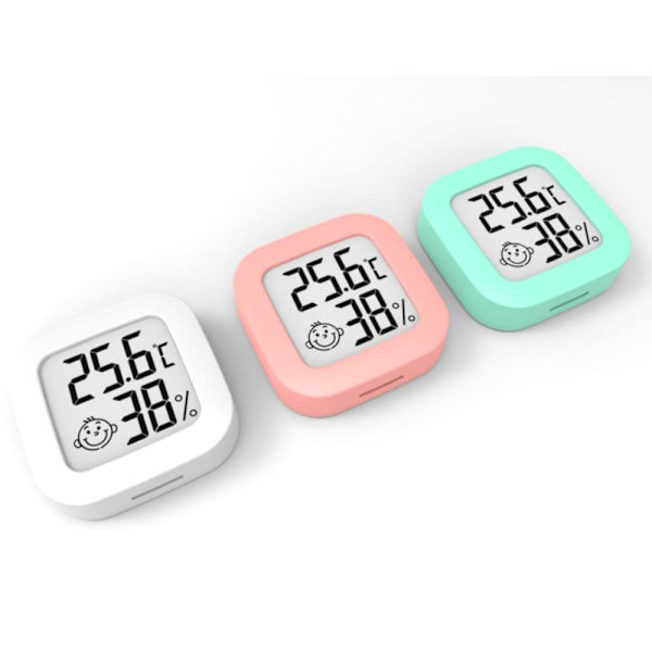 3 stk. - Mini Termometer Hygrometer, Digitalt Termo-Hygrometer