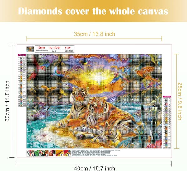 (30x40cm) 5D Diamantmaleri Tiger 5