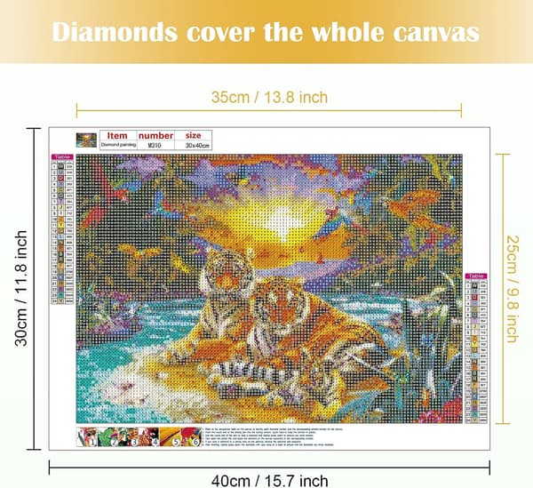 (30x40cm) 5D Diamantmålning Tiger 5