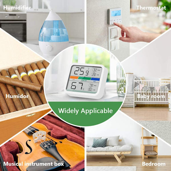 (Vit 2 st) Inomhus termometer digital hygrometer temperatur och