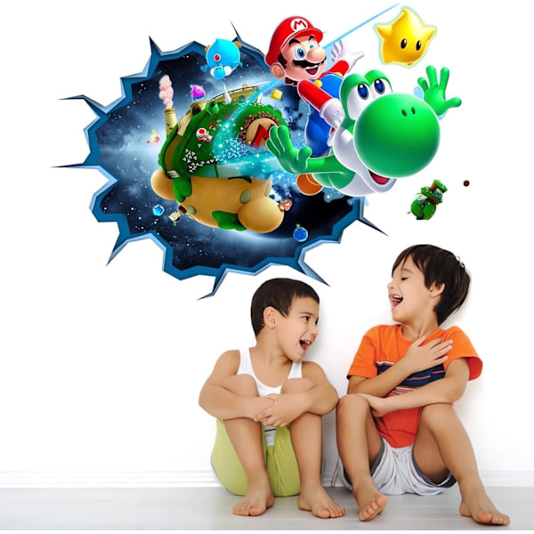 3D Mario Bros Väggdekaler för Barnrum Väggdekor Tecknad Affisch