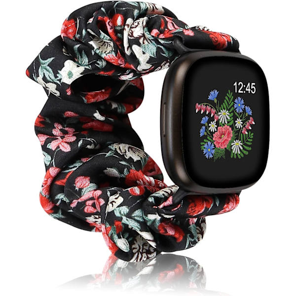 38/40/41mm - Fashionabelt trykt elastisk stofrem til Fitbit Versa Smart Watch - Blødt og elastisk stof