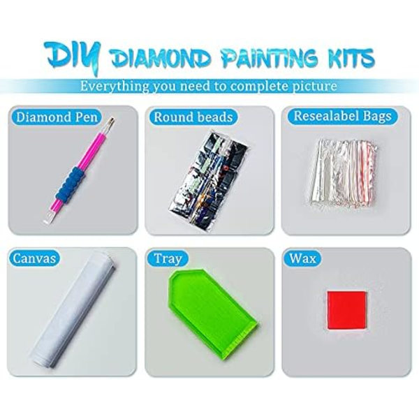 Sommerfugl Diamantmaleri Sæt til Voksne - 5D Diamant Kunst Sæt til Voksne Børn Begynder, DIY Rund Fuld Bor Diamant