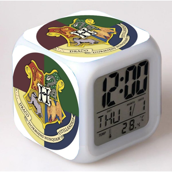 Cute Digital Multifunctional Alarm Clock-3-with Glowing Led Lights and Harry Potter Sticker, Good Gi