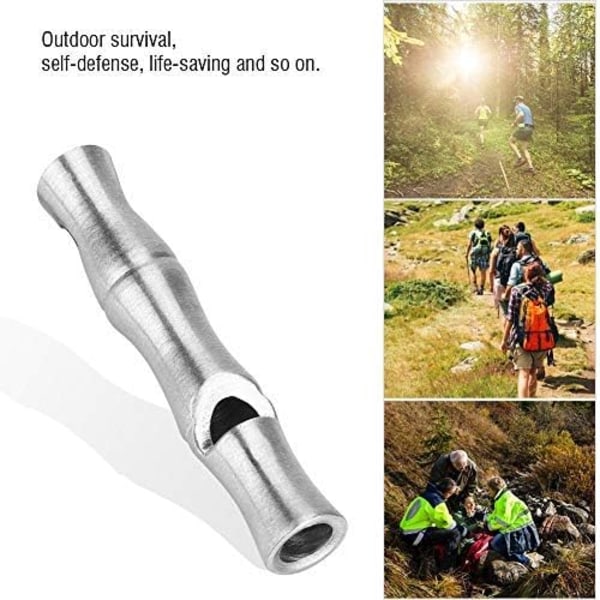 Utomhus överlevnadsvisselpipa Högsta nödsignal Visselpipa Bärbar aluminiumlegering Säker