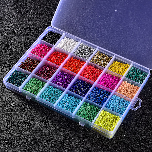 24 Ruter (2mm) Hirseperler Løse Perler Baking Lakkperler