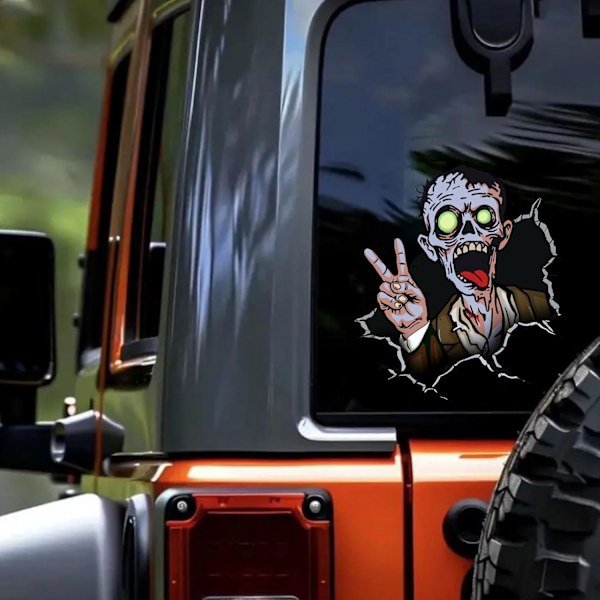 (Horror Zombie) Horror Zombie Seiersgest Decal - Morsom Halloween Horror Tema Bildeklistremerker og Klistremerker Dobbeltsidig Synlig