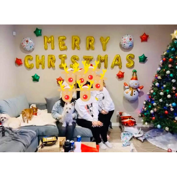 God jul bokstavballonger banner, julebakgrunner for P