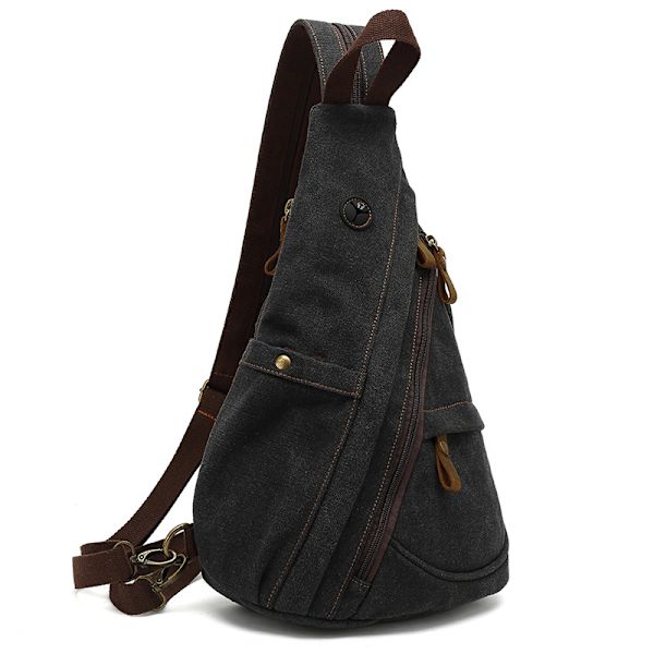 3 i 1 Unisex Khaki Brystveske Menn Ryggsekk Kvinner Sling Bag C