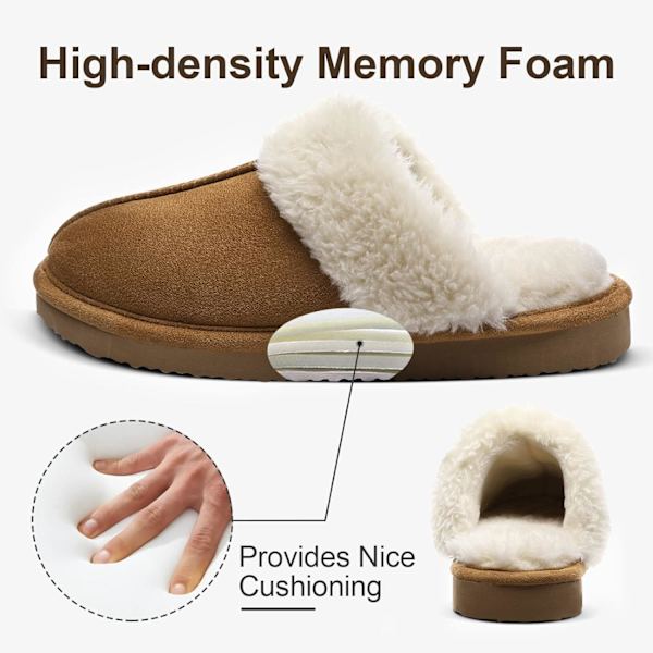 Storlek 39. Dam Fuzzy Memory Foam Tofflor Fluffiga Vinter Inomhus- och Utomhusskor