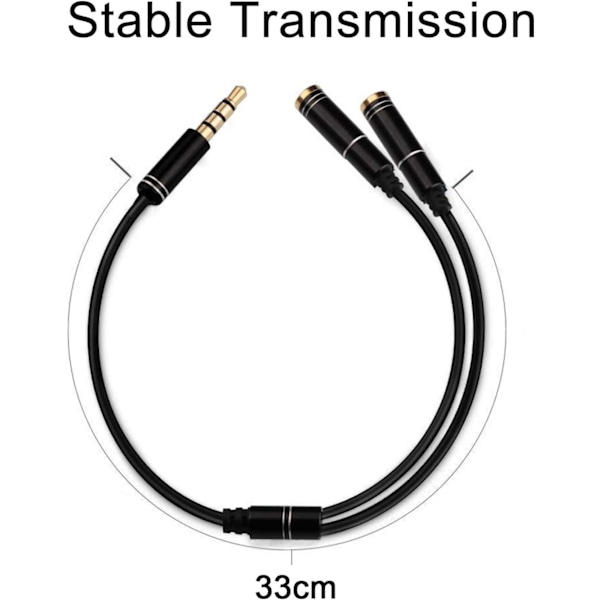 Lydadapterkabel, lydsplitterkabel, 3,5 mm han-stik