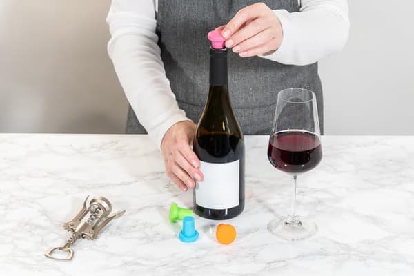 Sæt med 7 Silikon Vinpropper til Vinflasker, Vinpropper, Genanvendelige Vinpropper