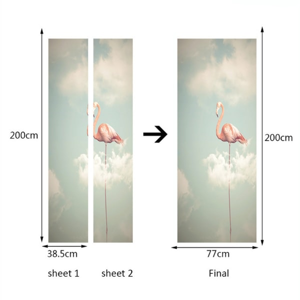 77x200 cm dørklistermærke Trompe l'oeil-effekt 3D-tapet (stil 8)