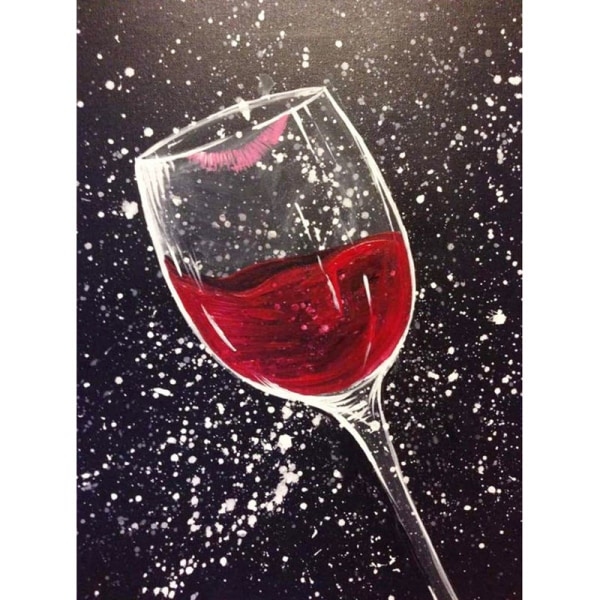 (30x40cm) Diamond painting Full Drill Red Wine Glass and Rose