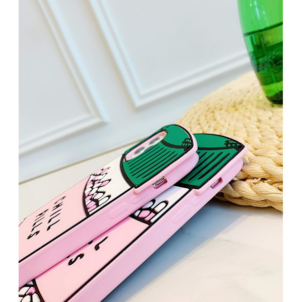 1 st 3D Silikonfodral Kompatibelt med iPhone 15 Pro Max (6.7) Söt Cartoon Design Mjuk Slim Fit Gummi Bumper