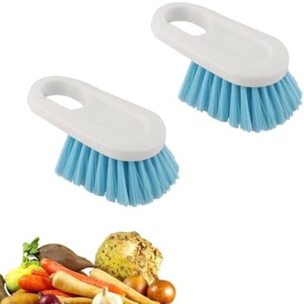 10,4x5,4x4,4cm 2-pak Grøntsags børster, Grøntsags børster til mad, kartofler, grøntsags- og frugtrensnings børster, Mus