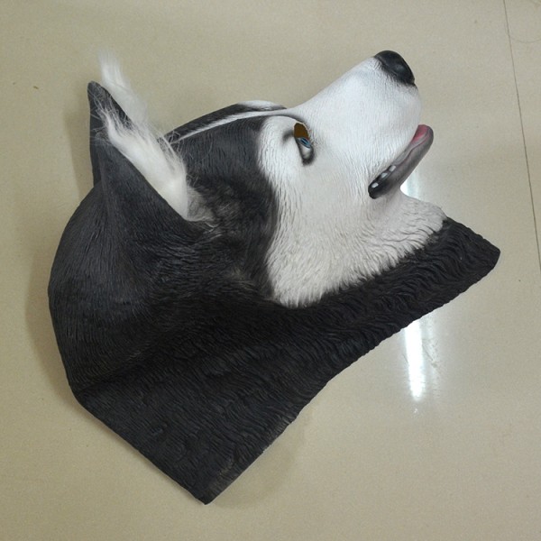 Halloween Maske, Fancy Halloween Kostumefest Latex Hundehovedmaske, Halloween Husky Hundehovedmaske Erh