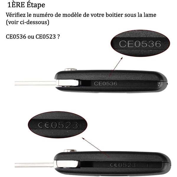 Knapper Nøkkelskall Kompatibel CE0523 Folding Flip Nøkkel for Peugeot 207 307 308 407 408 3008 5008 Citroen C2 C3 C4 C5 C6 C8