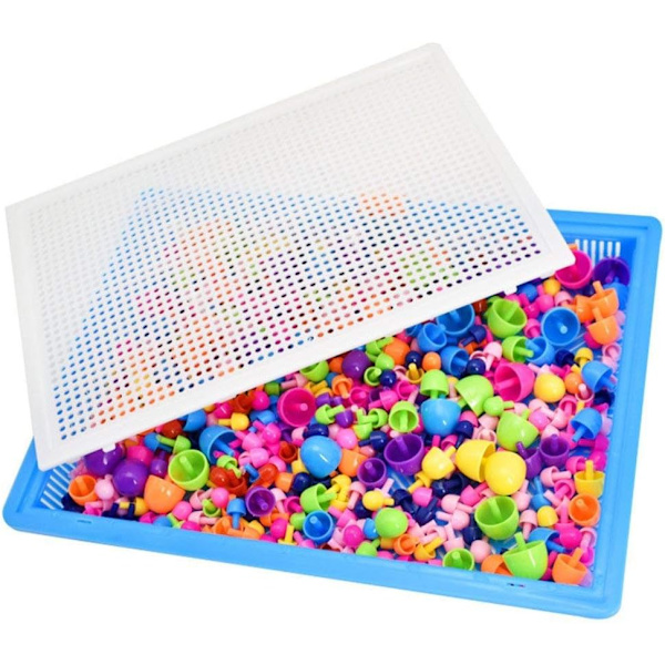 Kreativ mosaikpuslespil 296 stk. magnetisk byggeklods farverig Co