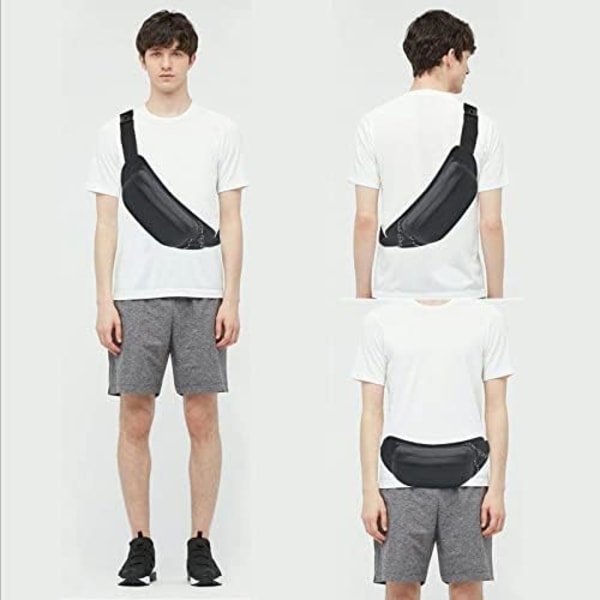 Langt Holdbar Fanny Pack til Kvinder Mænd - Casual Crossbody Sling Bag Løbetur Gåture Rejse Talje Pakke Bum Bag