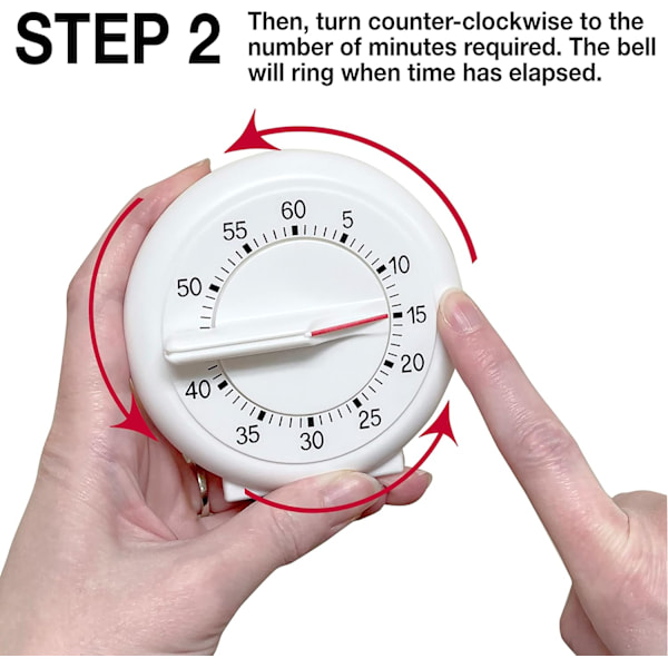 Ny 60 Minutters Køkken Timer Med Lang Ring 3.5\"/9cm Let At Læse Og Betjene