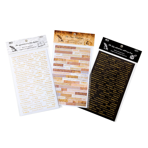 3 Bronzing Phrase Stickers-Phrase Stickers-12 ark Word Sticker