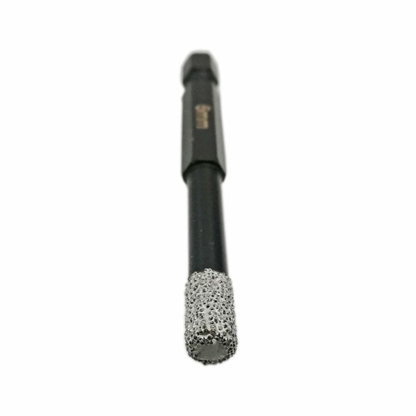 2 st diamantborrkronor 6 mm vakuumlödda med snabbjusterbar skaft för torrborrning i stenmurverk