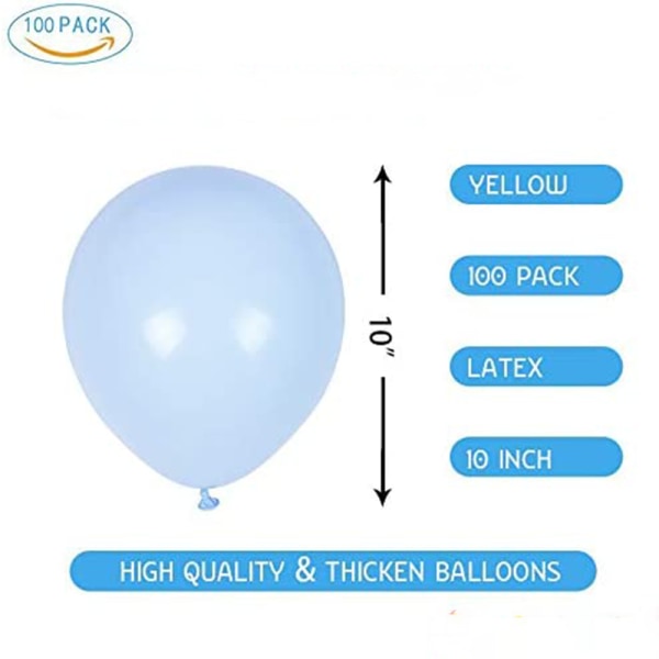 100 st Pastellblå Ballonger 10 Tum Macaron Latexballonger och Pa