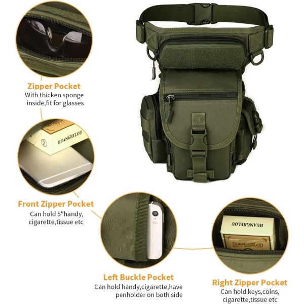 Taktisk bentaske-Militærgrøn Militærbentaske Taljepakke