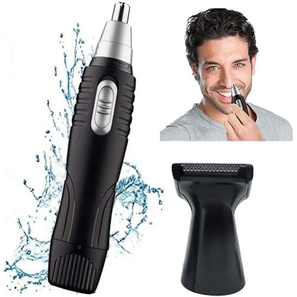 Nose Ear Hair Trimmer 2in1, Get rid of unwanted hair- Water Resistant, Hypoallergenic, Stainless Steel Blade Rotation, w